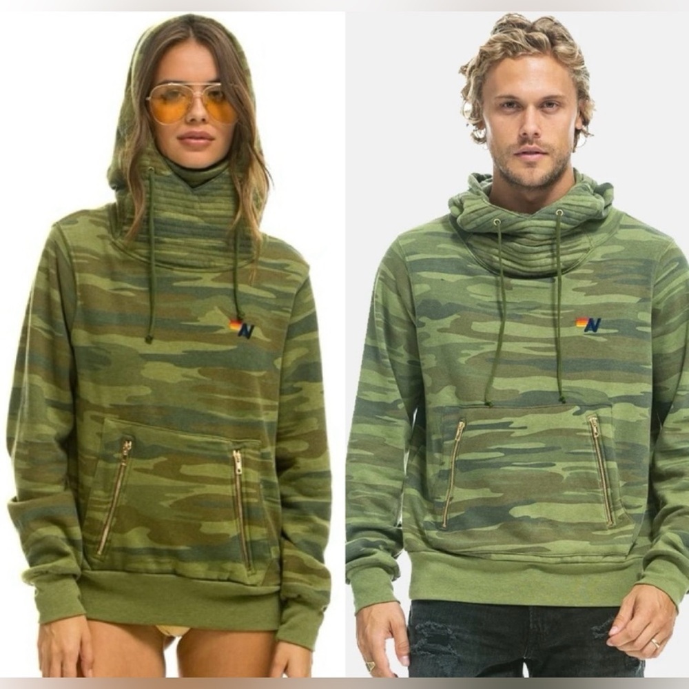 RARE Aviator Nation Ninja Hoodie Pullover Camo Unisex NWT